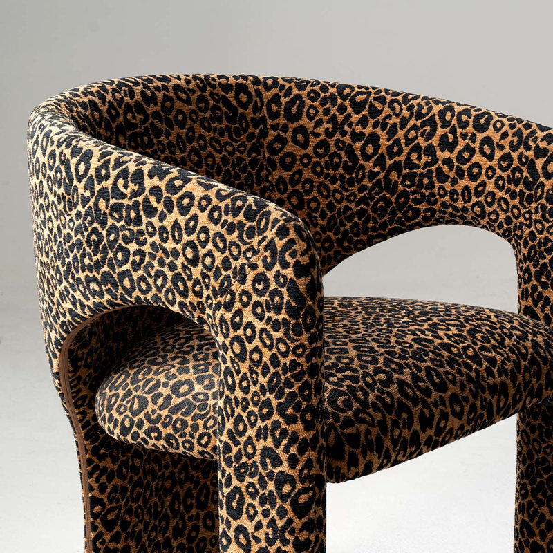 Chaise de bureau rembourrée avec accoudoirs Leopard, Brown