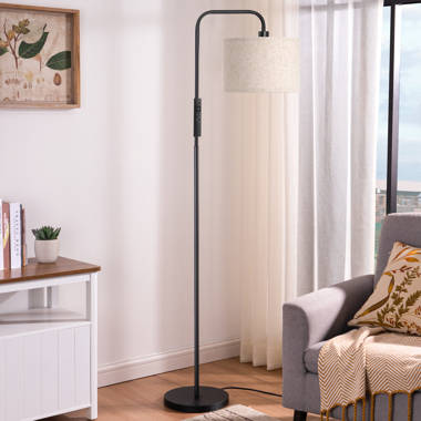 62 Arched Floor Lamp with Remote Control and Bulb Included Latitude Run Base Finish: Brown