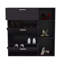 Range-chaussures à 3 portes avec tablettes intérieures et tablettes latérales, armoire de rangement pour chaussures et accessoires