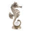 Sculpture moderne hippocampe avec sphère en acrylique pour le style de la maison - objet décoratif en métal pour décoration de salon - 10 po, or