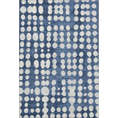 Premium Machine Washable Prisco Navy Rug