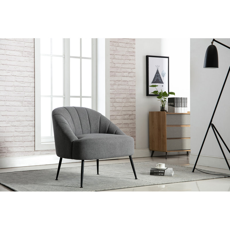 Hippolytus Upholstered Side Chair, Dark Grey