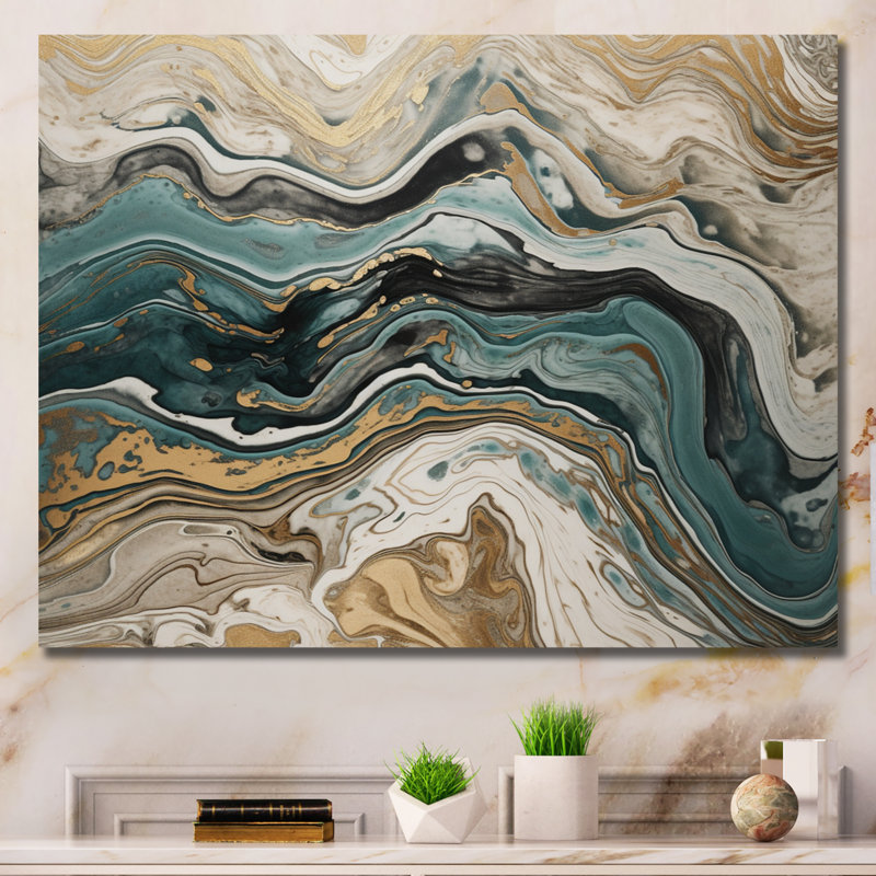 L'essence de la fluidité V sur toile, H 30 po x l 40 po x P 1,5 po, Toile tendue