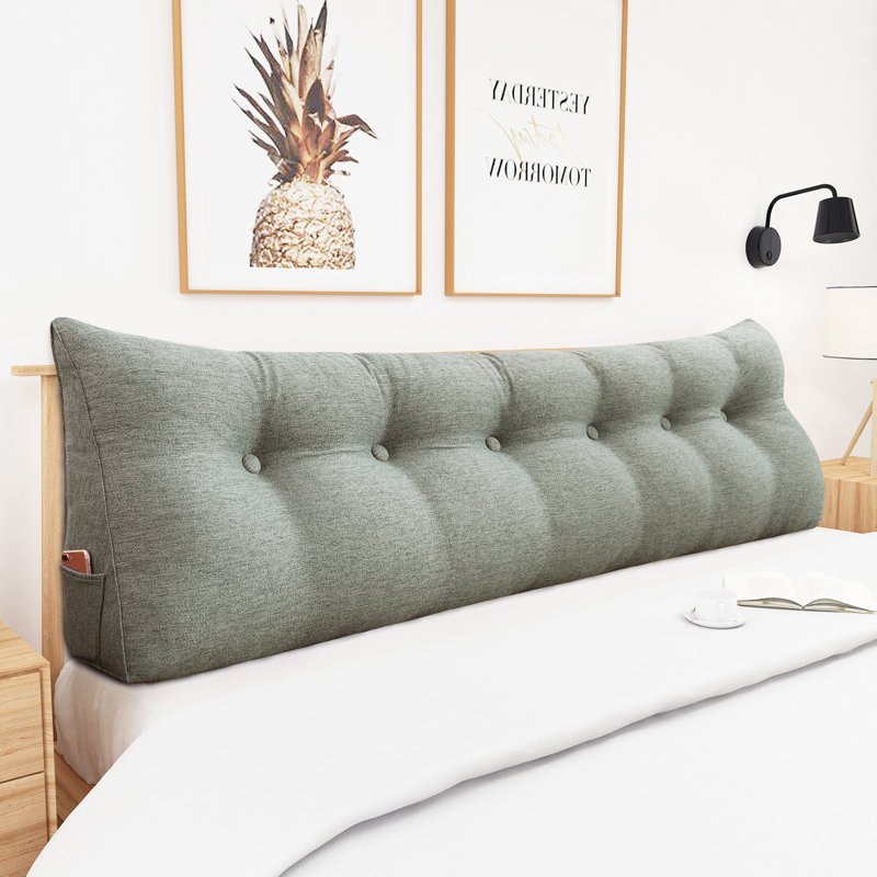 Coussin de tête de lit, Gris, Grand lit