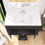 Meuble-lavabo mural simple de style français avec lavabo en céramique et porte à fermeture en douceur-129937460