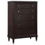 Commode brune à 5 tiroirs