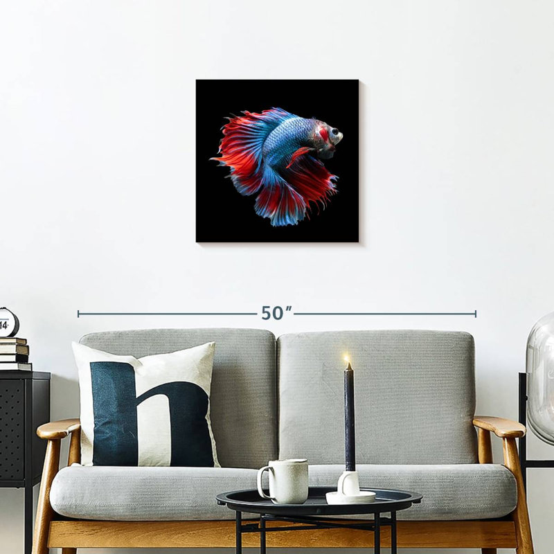 Brampt Blue And Red Betta Fish, 20" H x 20" W