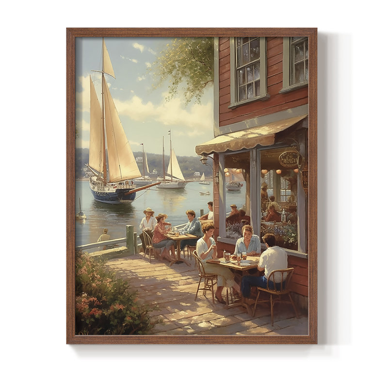 NAUTICAL Series DCXIX, reproduction encadrée - bois massif, H 15 po x l 12 po, Noyer