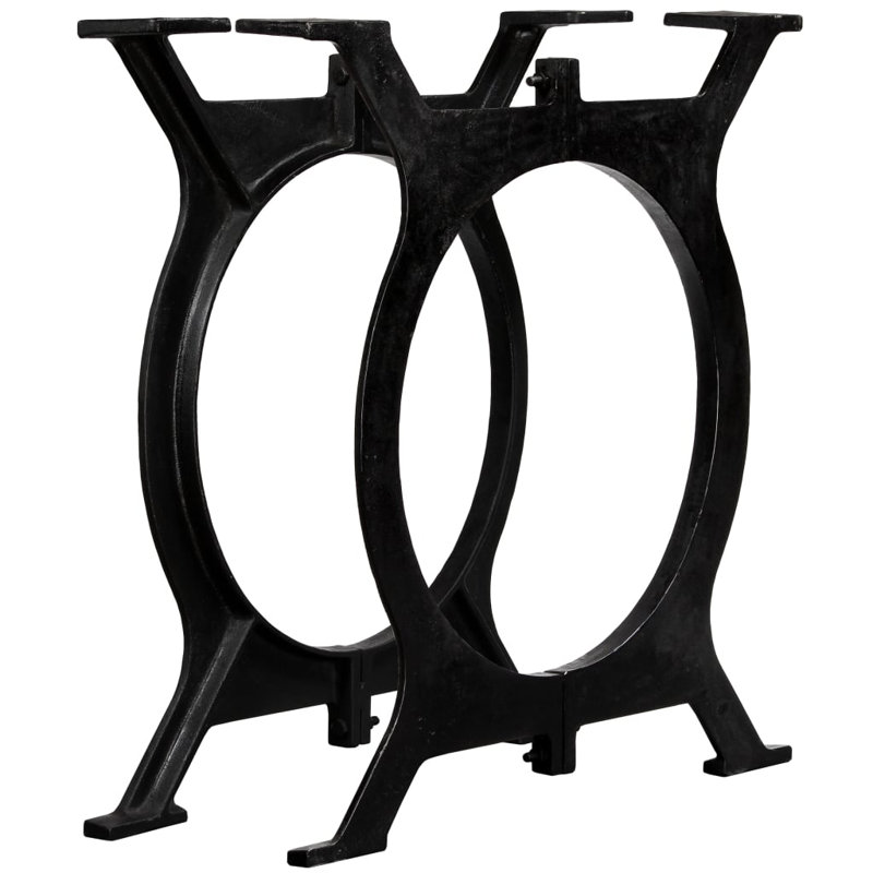 Dining Table Legs O-Frame Cast Iron, 27.95" H x 27.95" W