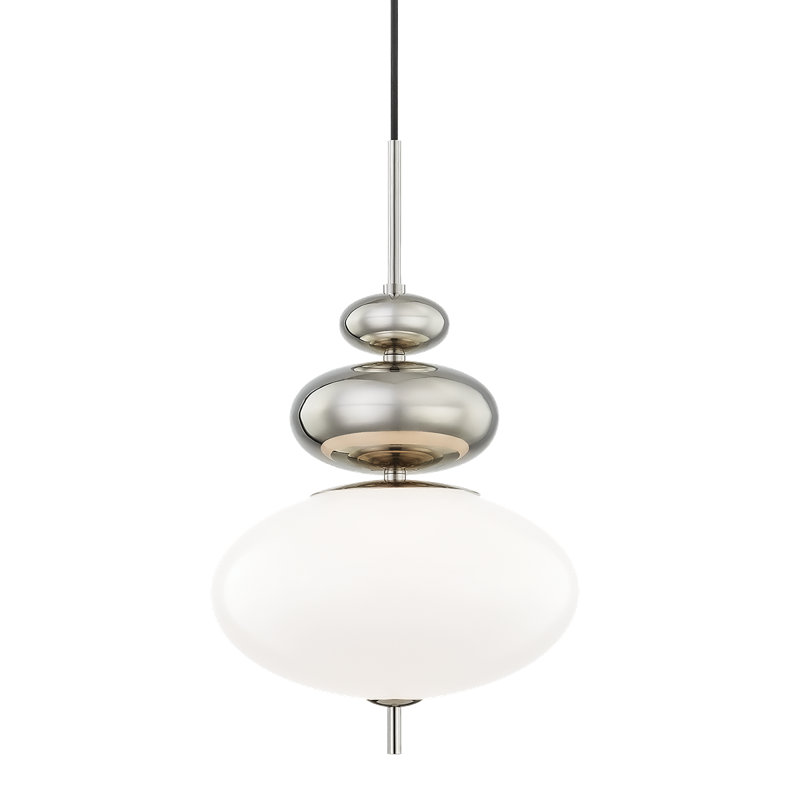 Luminaire suspendu à 1 lumière Callisto, Nickel poli