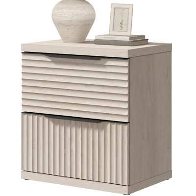 Modern Fluted 2-Drawer Nightstand