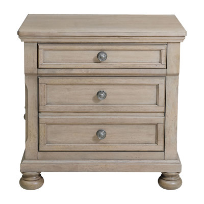 Transitional Bedroom Nightstand With Hidden Drawer, Crafted From Birch Veneer Wood, Ideal For Adding Function And Style To Your Bedside Area.