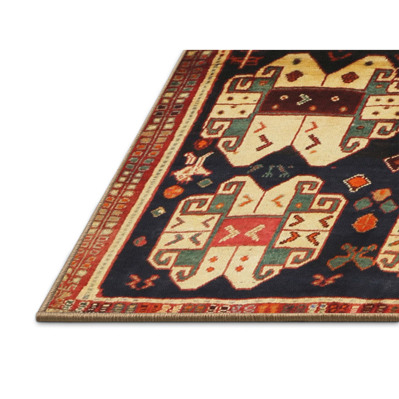 Tapis de zone rouge/brun/crème contemporaine, Rectangle 6 pi x 9 pi