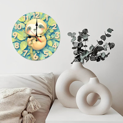 Adorable conception de feuilles d'horloge paresseuse