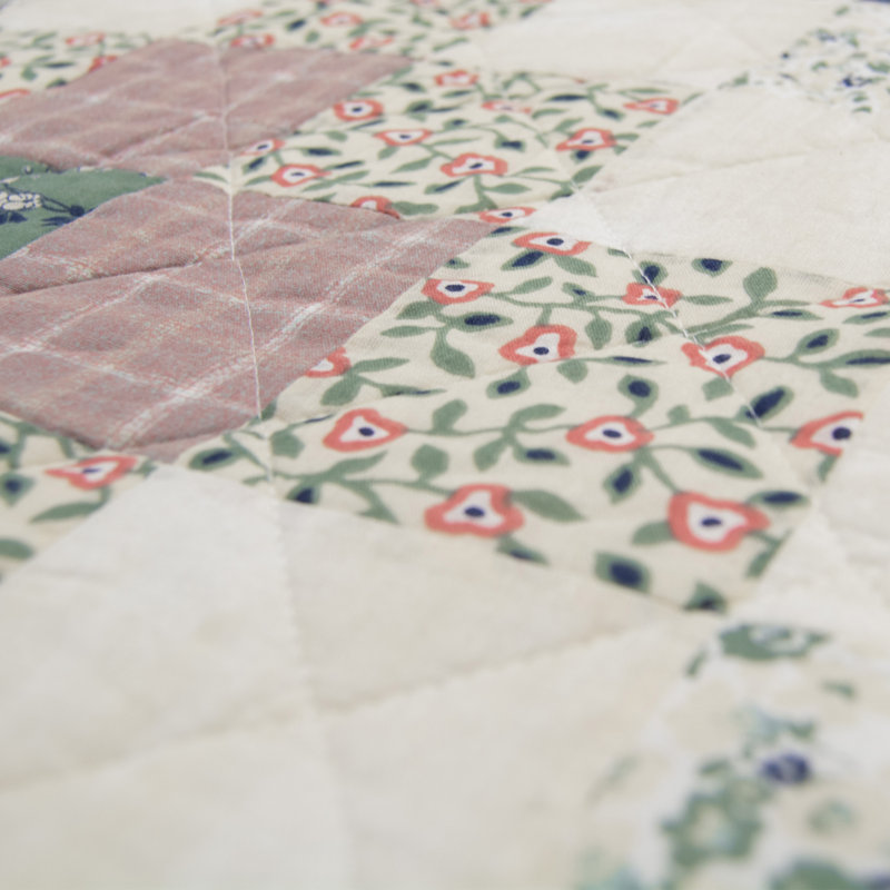 Ensemble de courtepointe en coton 3 pièces Donna Sharp April Patch Shabby Chic
