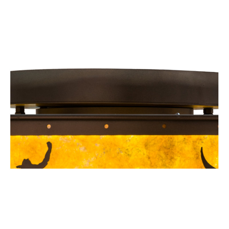 Cowboy And Steer Flush Mount Ceiling Fan