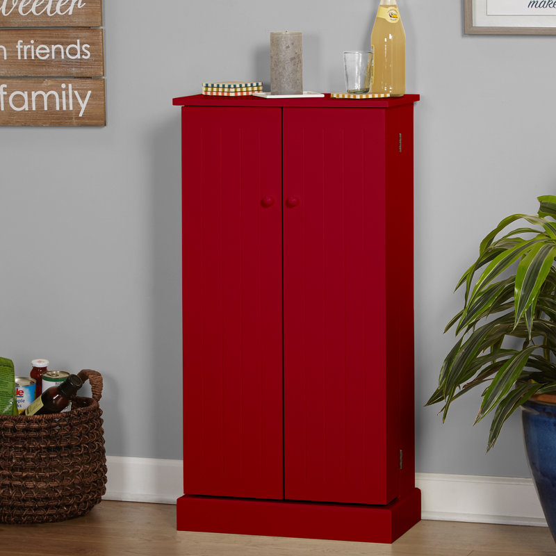 Teegarden 41.25'' Kitchen Pantry, Red