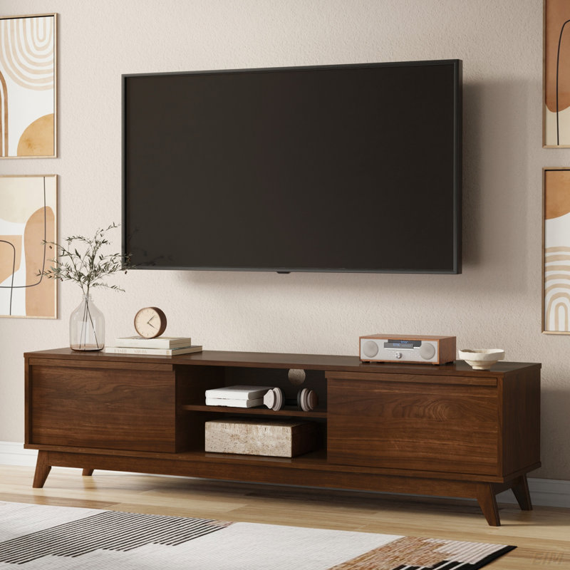 Lennon 72 Inch Low TV Stand, Walnut