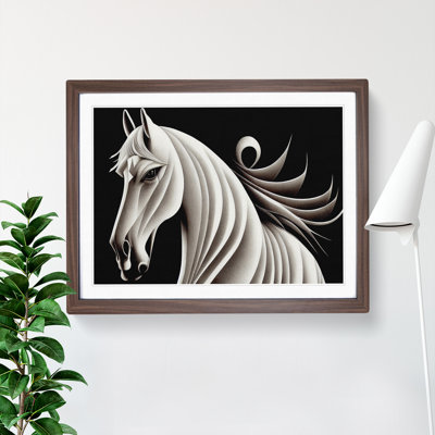 Graceful Horse Abstract 1 Piece Single Picture Frame Wall Art