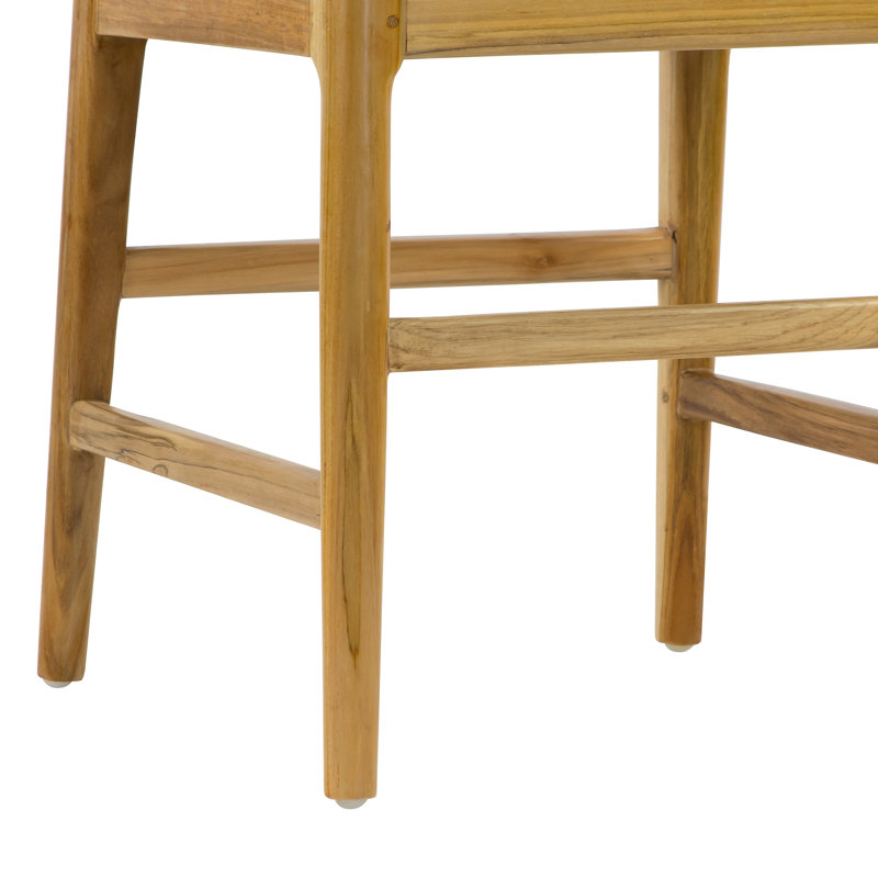 Ensemble de 2 chaises de salle à manger d'intérieur/extérieur Blas en teck clair avec siège et dossier à lattes, Teck naturel