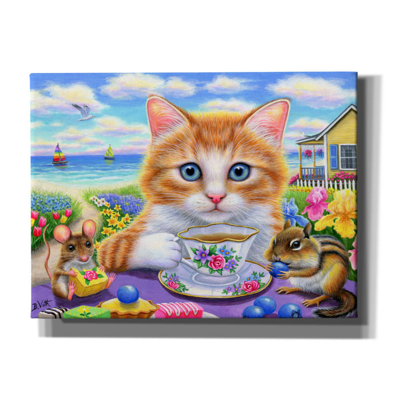 «Tea By The Sea» par Bridget Voth, H 12 po x l 16 po x P 0,75 po