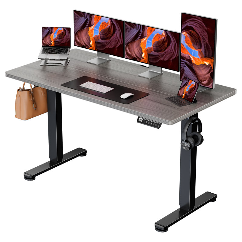 Bureau debout réglable en hauteur l 55 po Artia, Gris / Noir