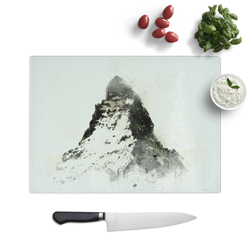 Glass Matterhorn Mountain Switzerland in Abstract Chopping Board, 39 cm W x 28.5 cm L
