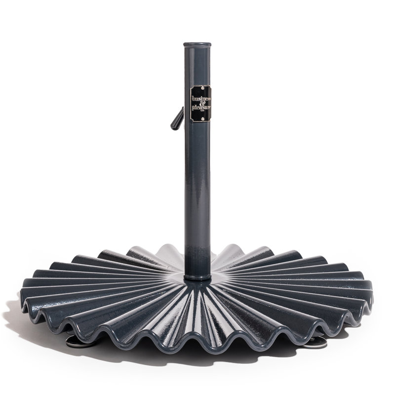 55 Steel Plastic In Ground Umbrella Base, Vintage Black