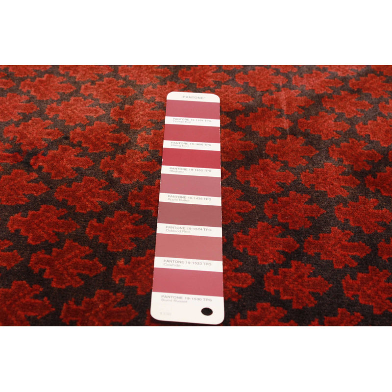Tapis unique en laine nouvel âge rectangulaire 3 pi x 4 pi 11 po bourgogne