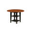 Ensemble de salle à manger 5 pièces comprenant une table ronde avec abattant et étagères et 4 chaises à assise en bois, 107 x 107 cm, noir et cerisier-2044588480-2059480640-2093195432