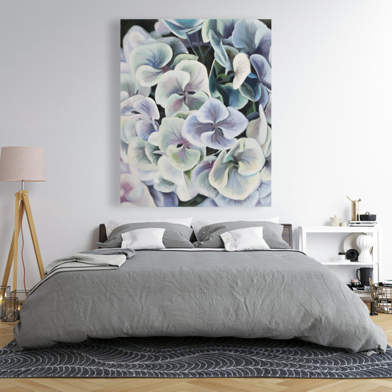 Colorful Hydrangea Flowers Canvas | Floral Home Decor Art