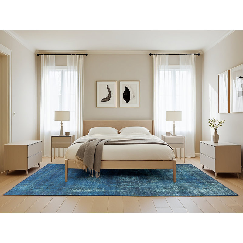 Tapis oriental bleu Roundup, Rectangle 5 pi x 8 pi