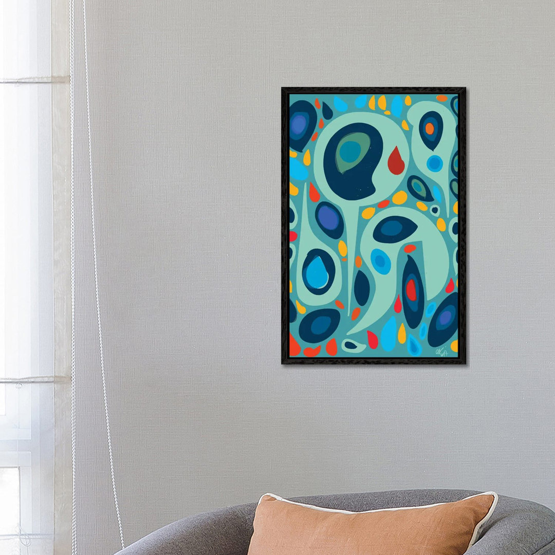 Blue Shapes Of Love von Emmanuel Signorino - Galerie-verpackte Leinwand Giclée auf Leinwand