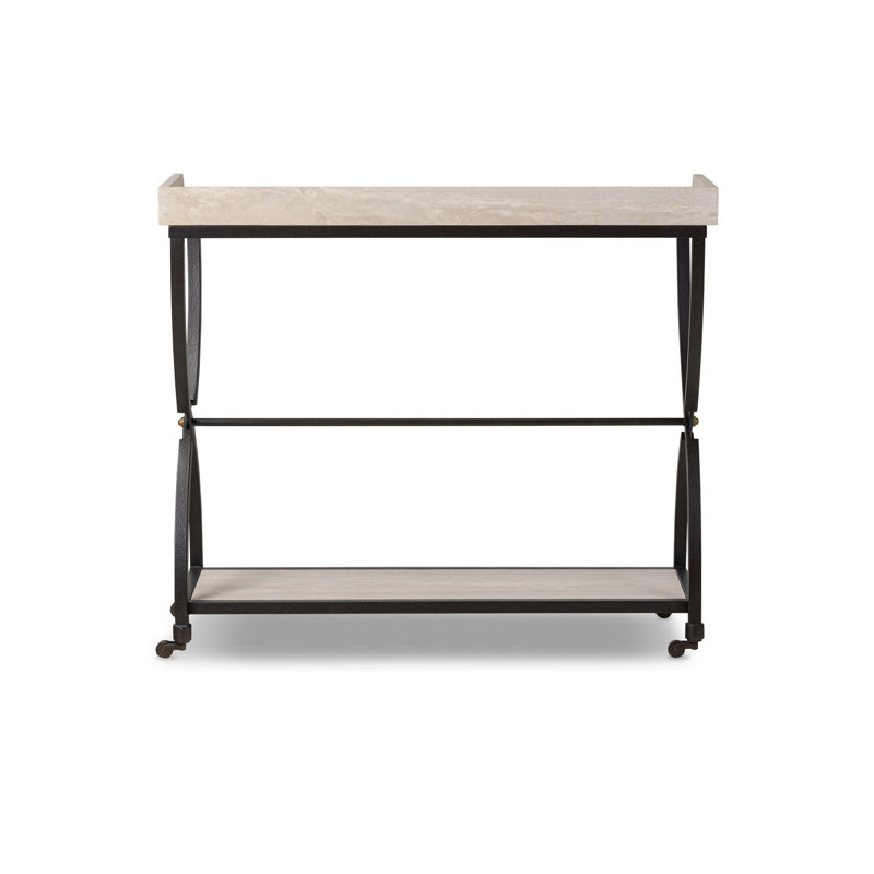 Six Beers 43'' W Console Table, Beige, Black
