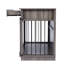 Cage pour animaux beige et brun avec deux compartiments pour canines moyennes - + panneau de particules et cage en acier inoxydable pour chiens à deux compartiments, structure stable en acier