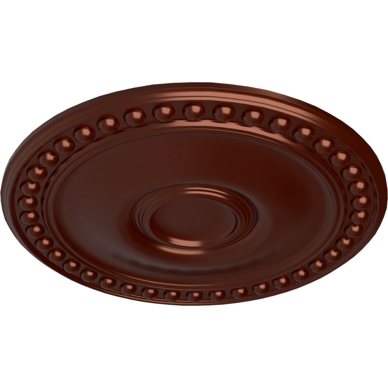 Endurathane Spring Leaf Ceiling Medallion, 19 7/8"OD x 3 5/8"ID x 1 1/4"P (Fits Canopies up to 5 5/8")Hand-Painted Copper Penny Finish