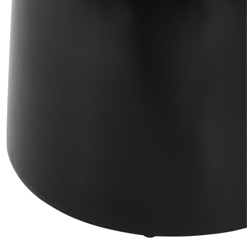 Metal Table Pair - Black Powder-Coated, Modern Design Flared End Tables Iron, Stable & Chic, 15"X15, Black