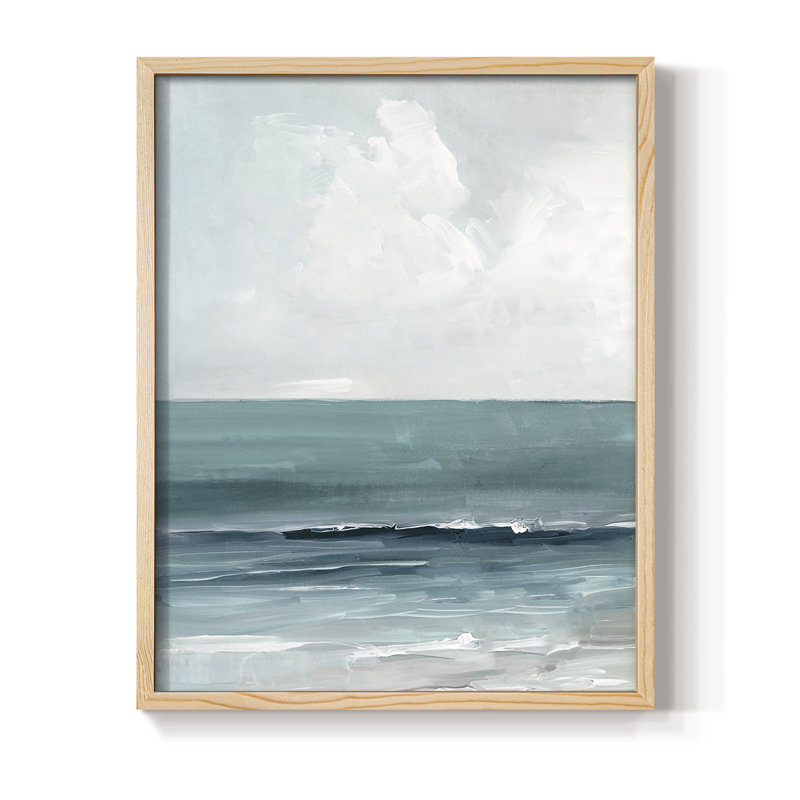 «Teal Seas I», reproduction encadrée - bois massif, Naturel, H 21 po x l 17 po