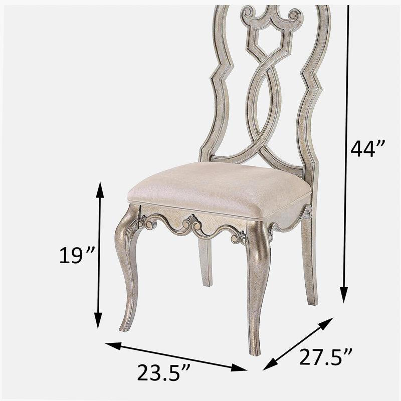 Ensemble de 2 chaises d'appoint ivoire et champagne rétro