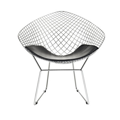 Chaise Diamond chromée / noire (ensemble de 4)