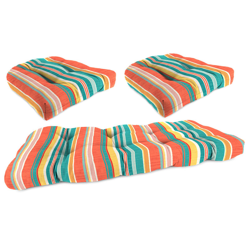 Outdoor Wicker Cushion Set for Bench and 2 Seats, Kodi Cornhusk