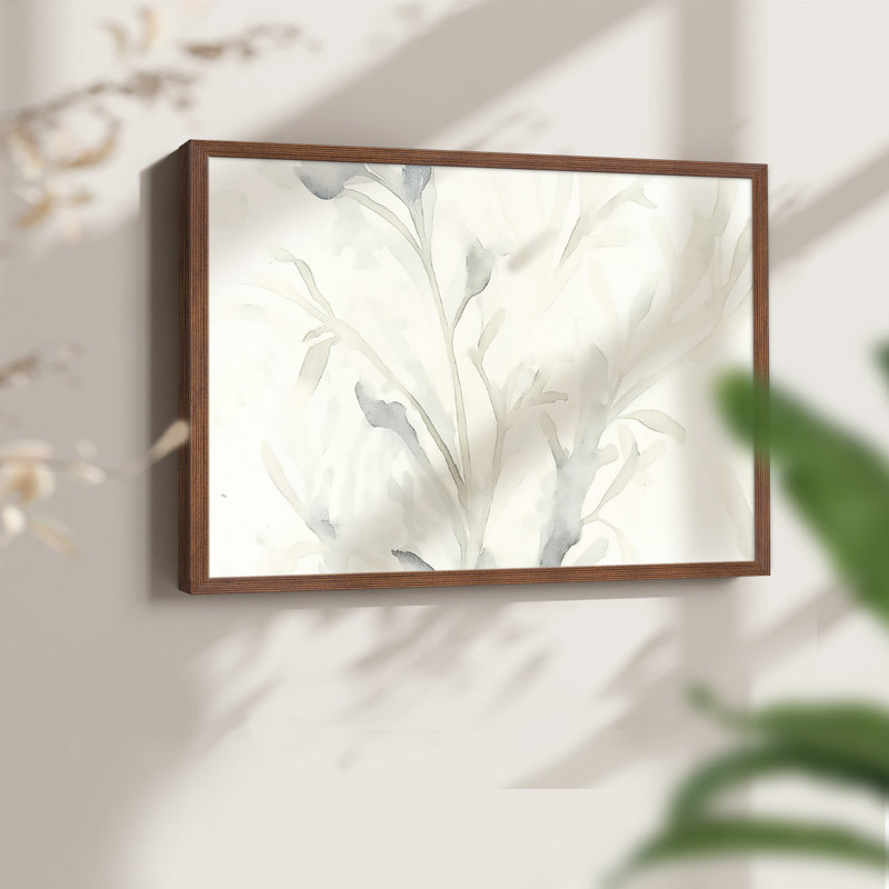 Floral Series-XI -Framed Print - Restickable, H 11 po x l 14 po, Noyer