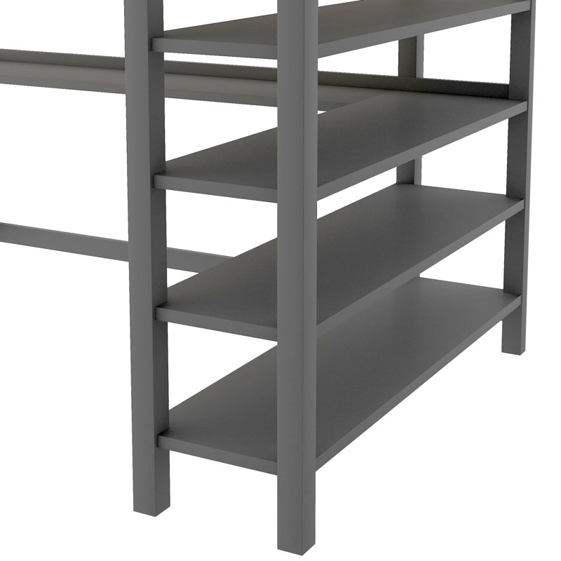 Geramiah Kids Loft Bed, Gray, Full