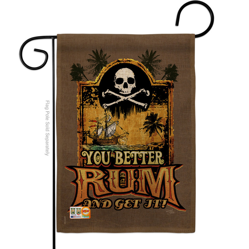 Vous obtiendrez un meilleur rhum et obtenez l’en toile jute à 2 côtés de 19 x 13 po drapeau de jardin