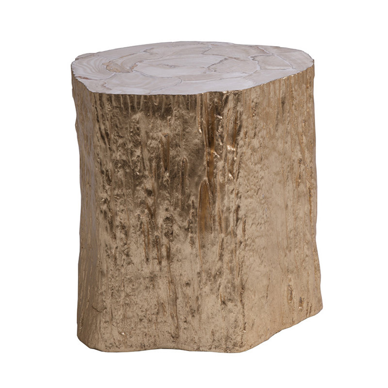 Signature Designs Trunk Segment Spot Table, Gold
