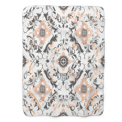 Gentle Trellis Hues - 1 Piece Premium Sherpa Blanket