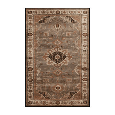 Machine Washable Persian Brown Area Rug