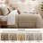 Bedsure Twin Tufted Boho Comforter Set - Khaki Geometric Design, Farmhouse Embroidery, Soft 5-Piece Bedding Set, All Season-125465503-125465508