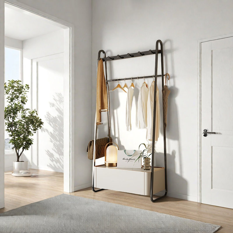 Armoire à manteau en acier inoxydable avec crochets
