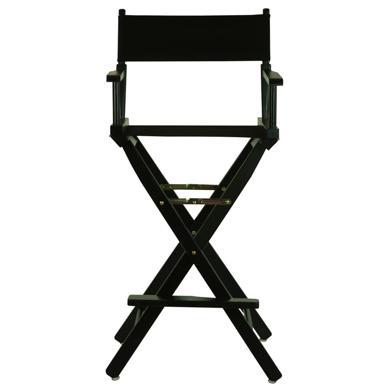 30" Folding Director Chair with Canvas, Black, Black